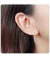 CZ With Chain Silver Stud Earring STS-4011